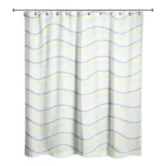 Delicate Squiggles Shower Curtain Green and Gray