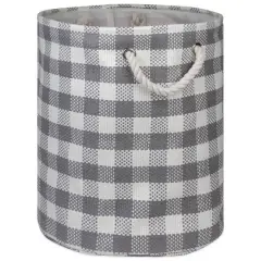 DII&reg; Medium Round Checkers Paper Bin Gray