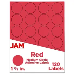 JAM Paper Circle Label Stickers Red