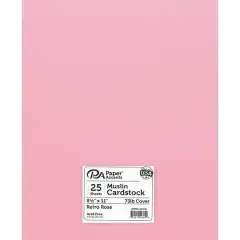 PA Paper&trade; Accents Muslin 8.5" x 11" 73lb. Cardstock, 25 Sheets Retro Rose