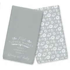 Mint Flower Market Tea Towel Set