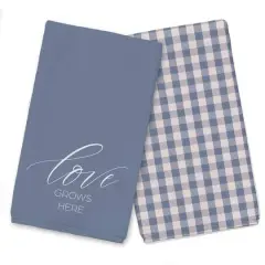 Love Grows Here Tea Towel Set Blue
