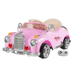 Toy Time Pink Battery Powered Ride-On Classic Coupe Car
