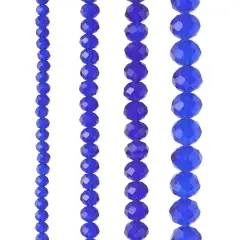 Blue Faceted Glass Rondelle Beads by Bead Landing&trade;