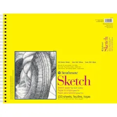 Strathmore Sketch Paper Pad, 300 Series, Spiral-Bound, 100 Sheets, Spiral-Bound, 14" x 17"