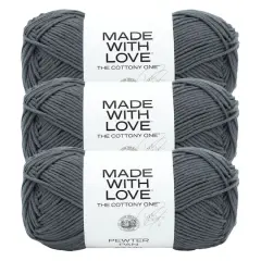 3 Pack Lion Brand&reg; Tom Daley Made with Love&trade; The Cottony One&trade; Yarn Pewter Pan