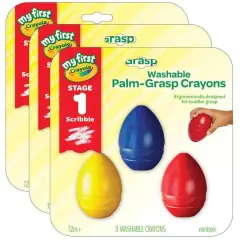 3 Packs: 3 ct. (9) My First Crayola&reg; Washable Palm-Grasp Crayons