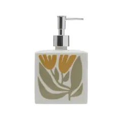 Hello Honey&reg; Multicolor Floral Hand Stamped Stoneware Soap Dispenser