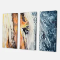 Designart - Close-Up of A Beautiful Horses Eye II - Farmhouse Canvas Wall Art Print