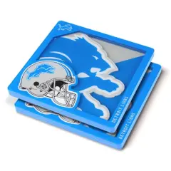 NFL 3D Logo Series Coaster Set Detroit Lions