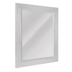 Head West 29" Chrome & White Tile Textured Framed Vanity Mirror