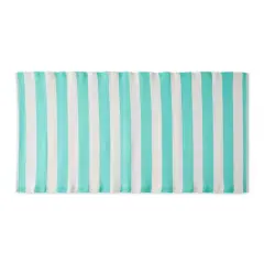 Aqua And White Stripe Outdoor Floor Runner 3ft. x 6ft.