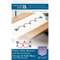 Leisure Arts&reg; Patriotic Table Runner Stamped Cross Stitch Kit