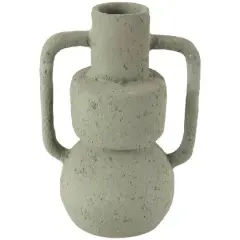 14" Light Gray Paper Mache Textured Vase