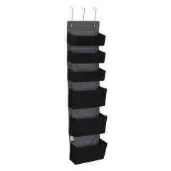 Household Essentials 4.7ft. 6-Pocket Over the Door Pocket Organizer Black