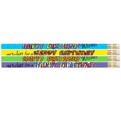 Musgrave Pencil Company Happy Birthday Wishes Pencil, 12 Packs of 12