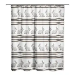 Bunny Stripes Shower Curtain 71" x 74" Shower Curtain