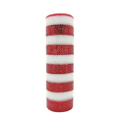10" x 19ft. Red & White Striped Mesh by Celebrate It&trade;