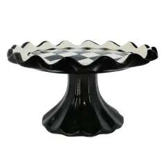 5.5" Black & White Diamond Print Cake Stand by Ashland&reg;