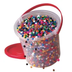 Color Splash!&reg; Colorful Plastic Fuzzy Pony Bead Bucket, 9mm