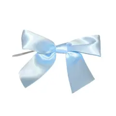 JAM Paper 4" Satin Twist Tie Bows, 50ct. Light Blue
