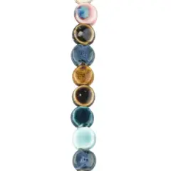 Multicolor Ceramic Coin Beads, 10.5mm by Bead Landing&trade;