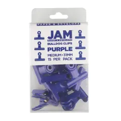 JAM Paper 31mm Metal Bulldog Clips, 15ct. Purple