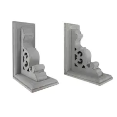American Art D&eacute;cor&trade; 8" Vintage Decorative Wood Bookends, 2ct. Dark Gray