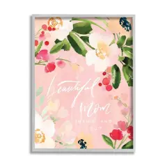 Stupell Industries Beautiful Mom Floral Mother's Day Framed Giclee Art Gray