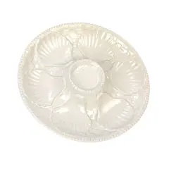 Hello Honey&reg; 10" Matte White Round Stoneware Oyster Plate
