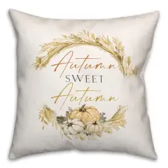 Autumn Hay Wreath Throw Pillow