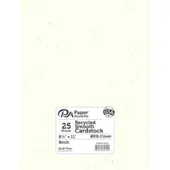 PA Paper&trade; Accents 8.5" x 11" Recycled Smooth Cardstock, 25 Sheets Birch