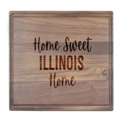 Home Sweet State Home 17" x 11" Walnut Cutting Board Illinois