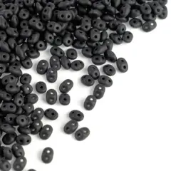 Superduo Two-Hole Czech Glass Beads Jet Matte