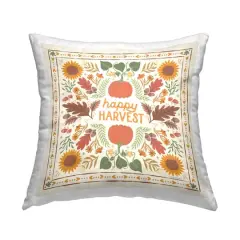 Stupell Industries Happy Harvest Pattern Decorative Printed Throw Pillow