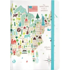 JAM Paper American Adventures Hardcover Notebook with Elastic Band