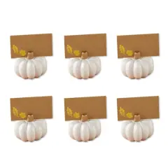 Kate Aspen White Pumpkin Place Card Holder Set, 6ct.