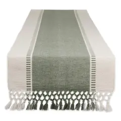 DII&reg; 108" Dobby Stripe Table Runner Artichoke