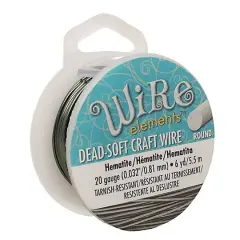 The Beadsmith&reg; Wire Elements&trade; 20 Gauge Tarnish Resistant Soft Temper Wire, 6yd. Hematite