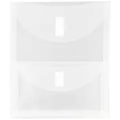 JAM Paper 9.75" x 13" Clear Plastic Hook & Loop 2 Pocket Open End Envelopes, 10ct.