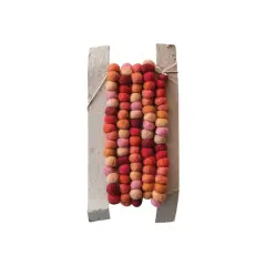 Hello Honey&reg; 6ft. Handmade Wool Felt Ball Garland Red/Orange/Pink