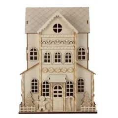 11.75" Unfinished Gingerbread House DIY LED Wood D&eacute;cor by Make Market&reg;