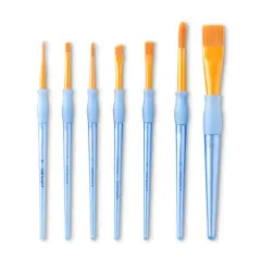 Golden Taklon Flat 7 Piece Brush Set by Craft Smart&reg;