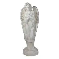 30" Ivory Angel with Arms Folded Outdoor Garden Statue