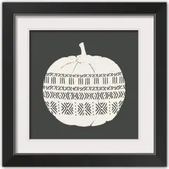 Patterned Pumpkin Halloween Print in Black Frame