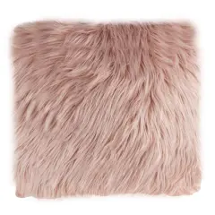 Hastings Home Faux Fur Pillow, 22" x 22" Pink