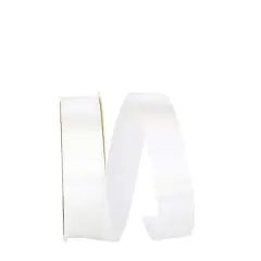 JAM Paper 3/8" x 100yd. Single Face Satin Allure Ribbon White