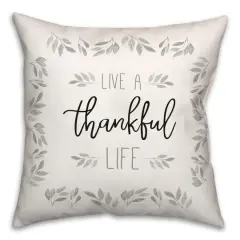 Off-White Live A Thankful Life Throw Pillow
