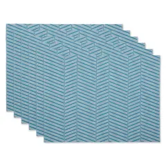 DII&reg; Textured Twill Weave Placemats, 6ct. Storm Blue