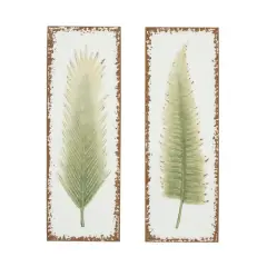36" White Metal Contemporary Floral Wall D&eacute;cor Set